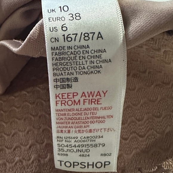 TOP SHOP PLUNGE STUDDED DETAIL MINI DRESS sz 6 - Picture 8 of 8